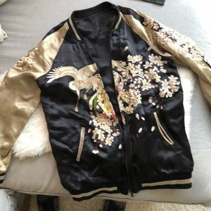 Reversible embroidered ZARA bomber jacket